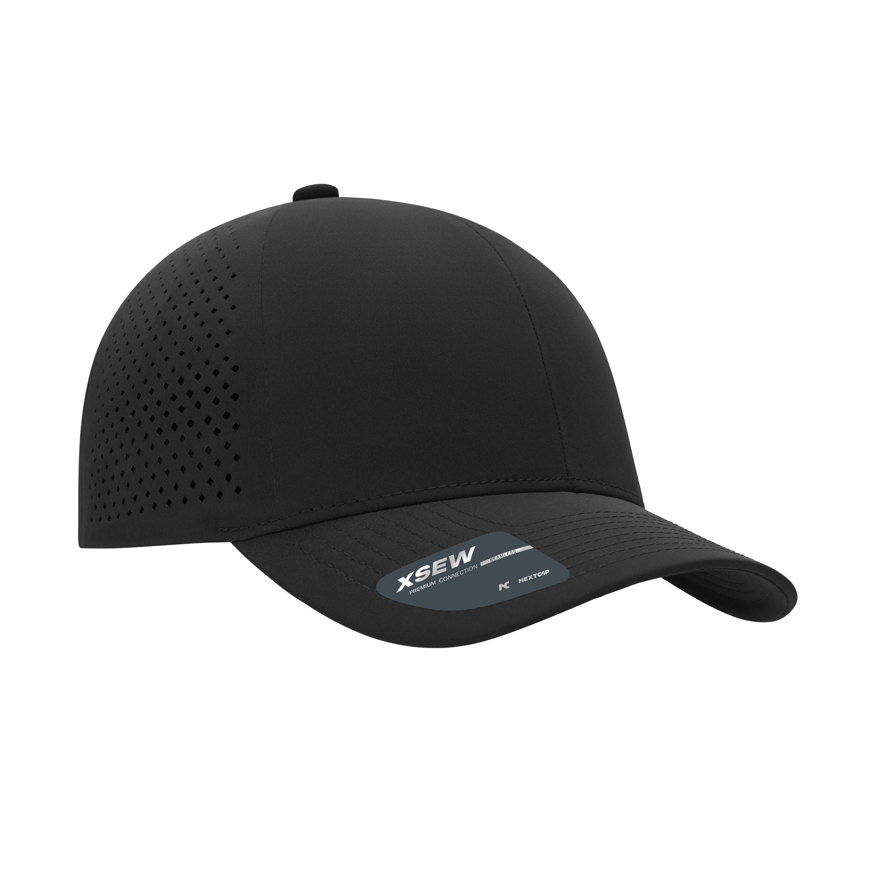 (MVP277) XSew™ 6 Panel Seamless Perforated Golf Fitted Cap