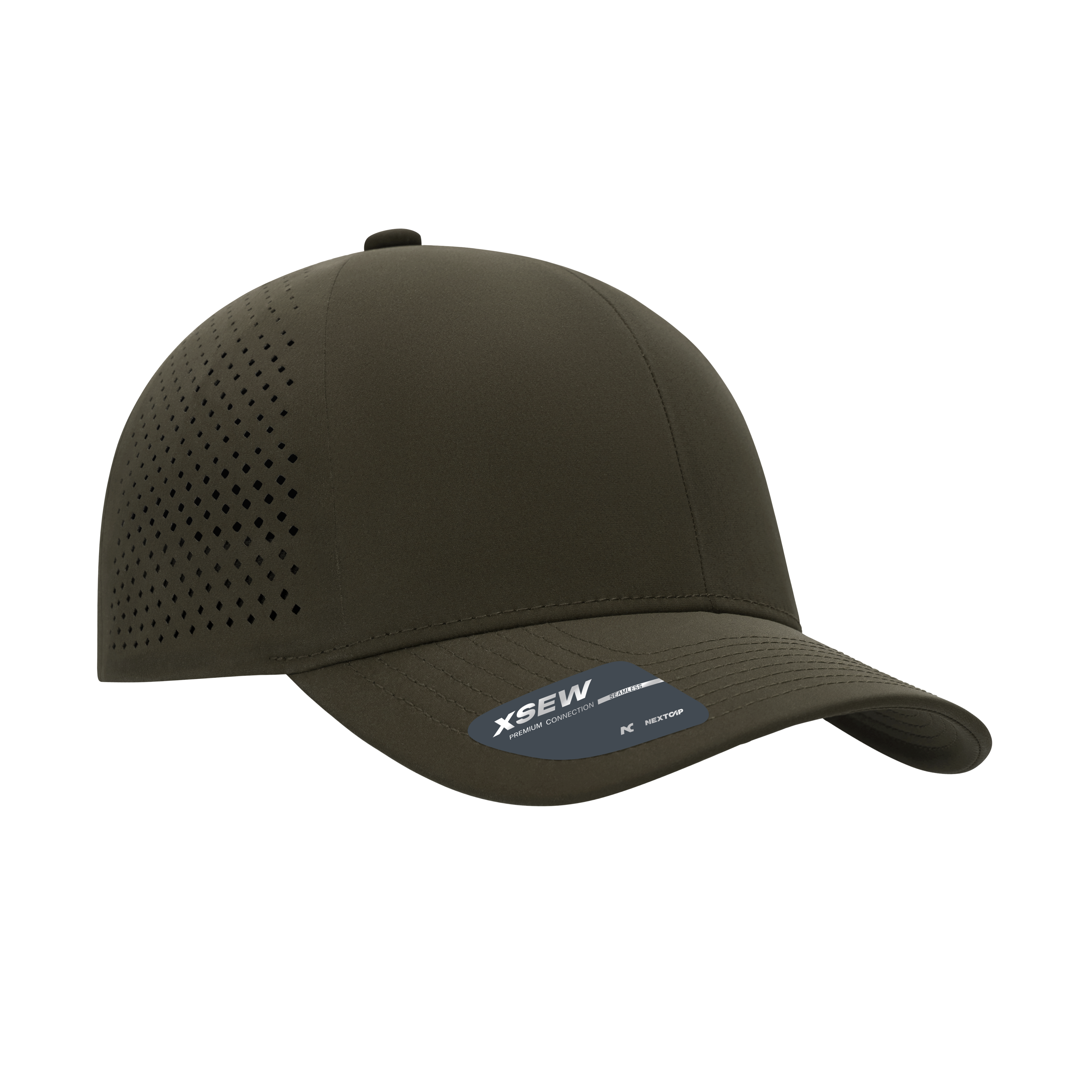 (MVP277) XSew™ 6 Panel Seamless Perforated Golf Fitted Cap