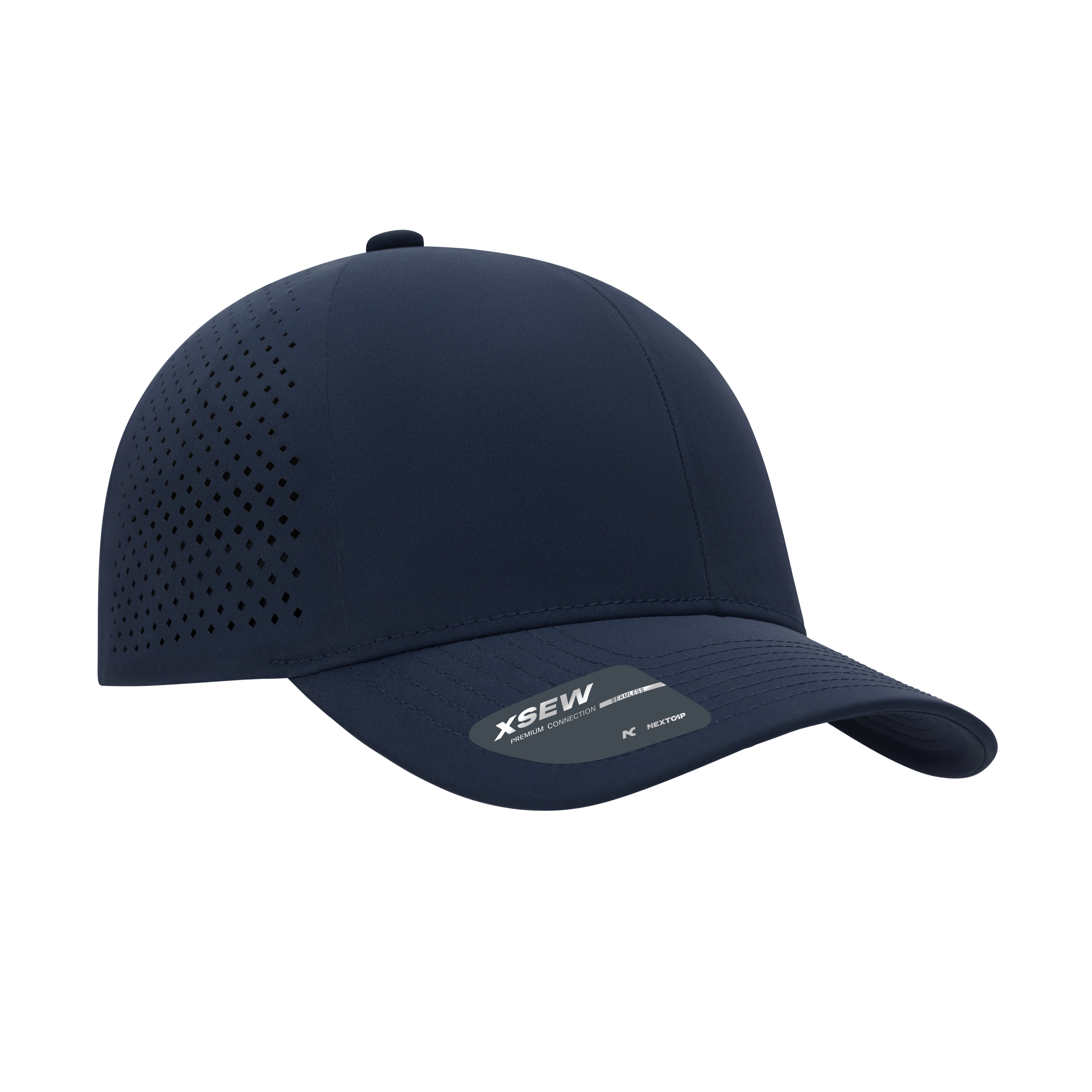 (MVP277) XSew™ 6 Panel Seamless Perforated Golf Fitted Cap